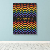 Aangepaste canvasafdruk regenboogChevron Pattern Canvas Afdruk (Insitu (Houten vloer))