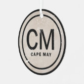 Aangepaste  cape May NJ Beach Kerstmis Metalen Ornament (Voorkant links)