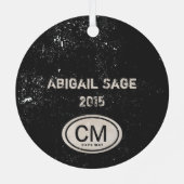 Aangepaste  cape May NJ Beach Kerstmis Metalen Ornament (Achterkant)