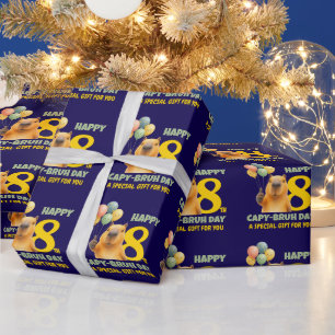 Aangepaste Capybara GELUKKIGE CAPYBRUH DAG 8e Verj Cadeaupapier
