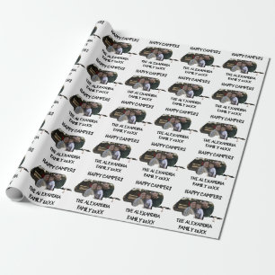 Aangepaste caravan caravan familie foto gelukkige cadeaupapier