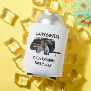 Aangepaste caravan familiefotogelukkige campers blikjeskoeler