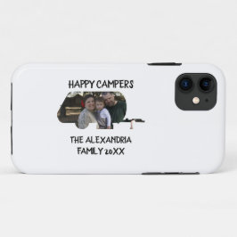 Aangepaste caravan familiefotogelukkige campers iPhone 11 hoesje