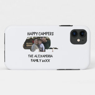 Aangepaste caravan familiefotogelukkige campers iPhone 11 hoesje