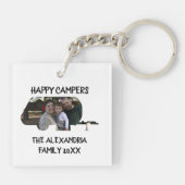 Aangepaste caravan familiefotogelukkige campers sleutelhanger (Achterkant)