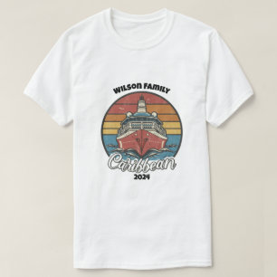 Aangepaste Caribische familie Cruise Naam Jaar Mat T-shirt
