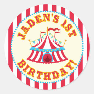 Aangepaste carnival ticker met aangepaste naam Jad Ronde Sticker