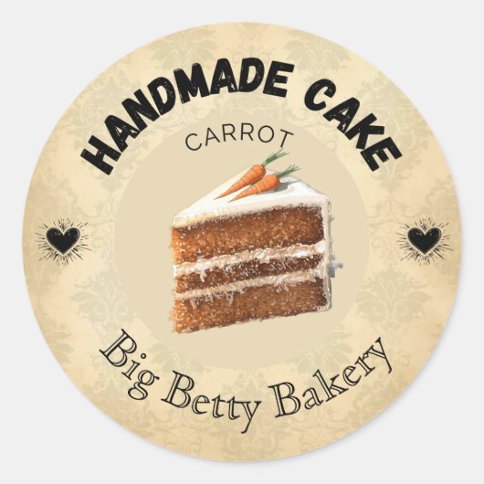 Aangepaste Carrot Cake Labels | Gepersonaliseerde  (Voorkant)