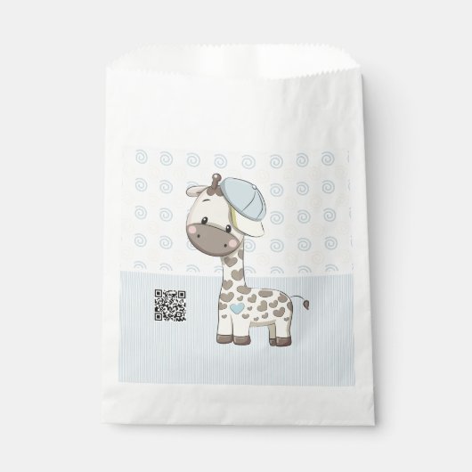 Aangepaste Cartoon Baby Giraffe Bedankzakje (Voorkant)