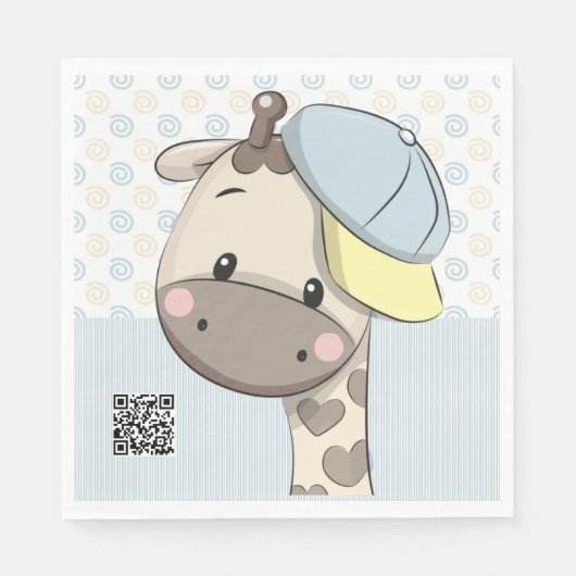 Aangepaste Cartoon Baby Giraffe Servet (Voorkant)