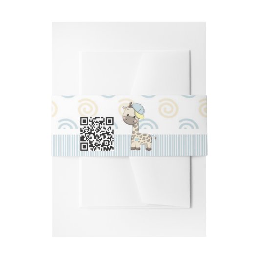 Aangepaste Cartoon Baby Giraffe Uitnodigingen Wikkel (Voorkant Voorbeeld)