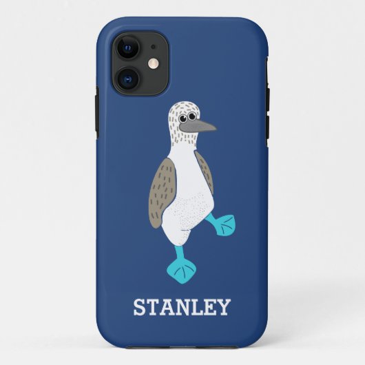 Aangepaste Cartoon blauw-gepoot Booby Bird Case-Mate iPhone Case (Achterkant)