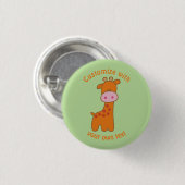Aangepaste Cartoon Giraffe Ronde Button 3,2 Cm (Voorkant /achterkant)