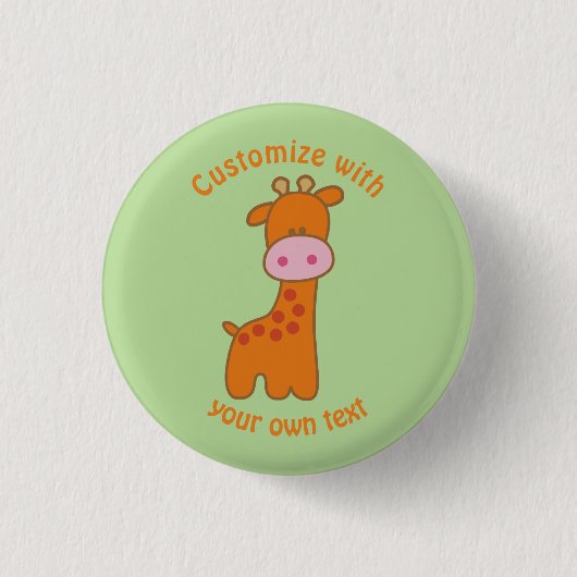 Aangepaste Cartoon Giraffe Ronde Button 3,2 Cm (Voorkant)