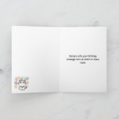 Aangepaste Cartoon kat en kleurrijke Verjaardag Kaart (Binnen)