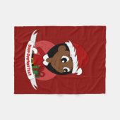 Aangepaste cartoon kerstmeisje fleece deken (Voorkant (Horizontaal))