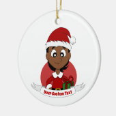 Aangepaste cartoon kerstmeisje keramisch ornament (Links)