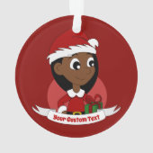 Aangepaste cartoon kerstmeisje ornament (achterkant)