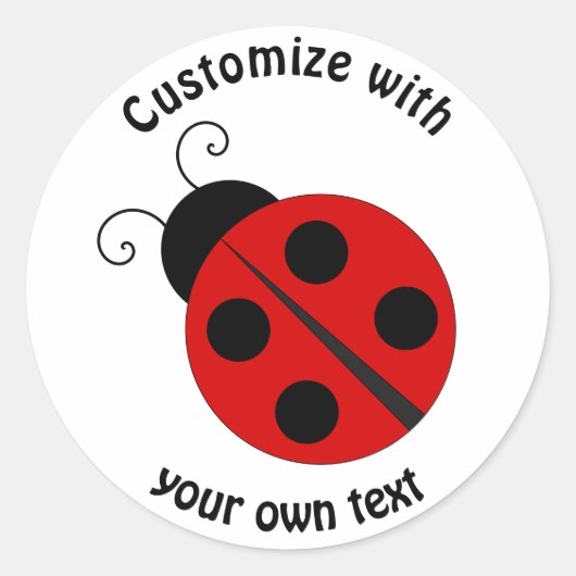 Aangepaste Cartoon Ladybug Ronde Sticker (Voorkant)
