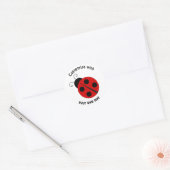 Aangepaste Cartoon Ladybug Ronde Sticker (Envelop)