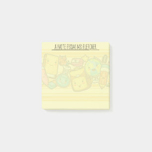 Aangepaste Cartoon School Supply Pattern Post-it Post-it® Notes