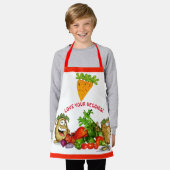 Aangepaste Cartoon Veggies Kinderen Apron Schort (Gedragen)