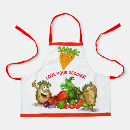 Aangepaste Cartoon Veggies Kinderen Apron Schort