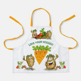 Aangepaste Cartoon Veggies Kinderen Apron Schort