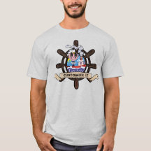 Aangepaste Cartoon Zeiler Zeevaart Schip Stuurwiel