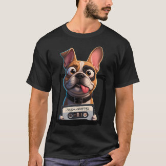 Aangepaste Cassettes Pug Puppie Hond Retro Cassett T-shirt