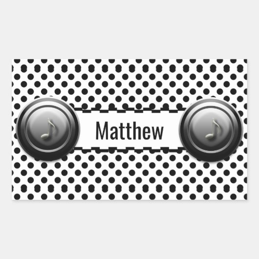 Aangepaste cassettespeler rechthoekige sticker (Voorkant)