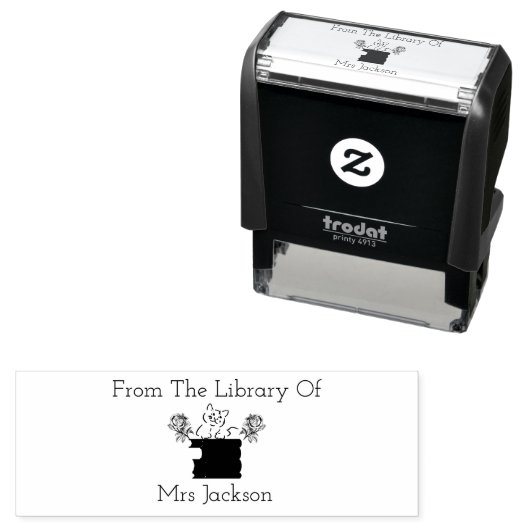 Aangepaste CAT Boek Stamp Monogram Boek Stamper Zelfinktende Stempel (In situ)