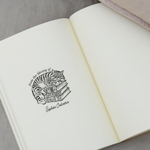 Aangepaste Cat Bookplate Rubberstempel