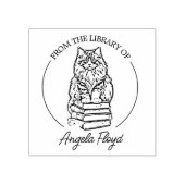 Aangepaste  Cat Bookplate Rubberstempel (Afrduk)