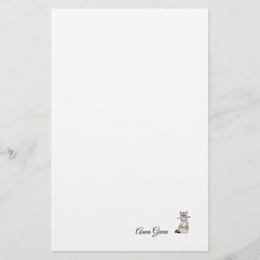 Aangepaste Cat breinaald Eenvoudig briefpapier (Voorkant)