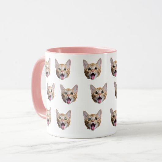Aangepaste Cat Face Mok | Gepersonaliseerde Mok vo (Voorkant links)