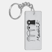 Aangepaste Cat Paws Sleutelhanger met naam (Voorkant Links)