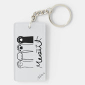 Aangepaste Cat Paws Sleutelhanger met naam (achterkant)