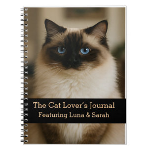 Aangepaste Cat Photo Notitieboek met naam Cat Love