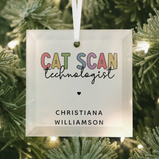 Aangepaste CAT Scan Technoloog CT Tech Geschenken Glas Ornament (Insitu)