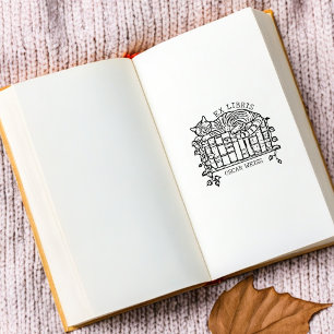 Aangepaste Cat Sleeping Bookplate Rubberstempel