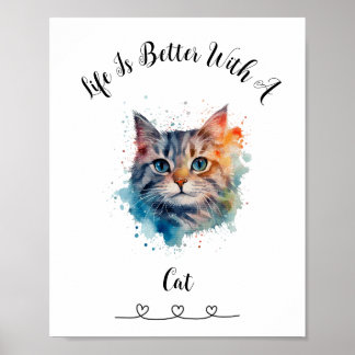 Aangepaste Cat Tabby Wall Art Poster