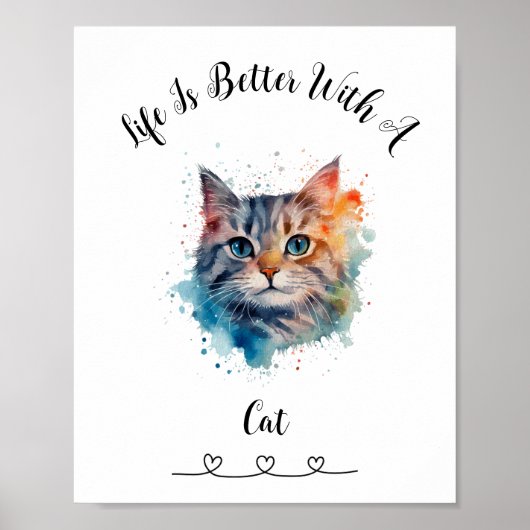Aangepaste Cat Tabby Wall Art Poster (Voorkant)