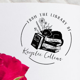 Aangepaste Cat Zelfinking Rubber Bibliotheek Boeks Zelfinktende Stempel