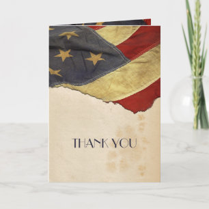 Aangepaste Cathy - Patriottische Vintage Vlag  Bedankkaart