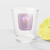 Aangepaste Cattleya Orchid Motif Print Shot Glas (Achterkant)