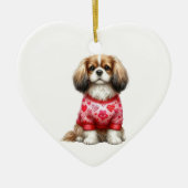 Aangepaste Cavalier King Charles Spaniel Dog Valen Keramisch Ornament (Voorkant)