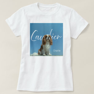 Aangepaste Cavalier King Charles Spaniel Foto Retr T-shirt