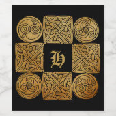 Aangepaste Celtic Knotwork Cross Wijn Etiket (Enkel label)