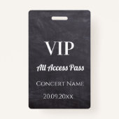 Aangepaste chalkbordnaamdatum VIP-toegangspas Badge (Voorkant)